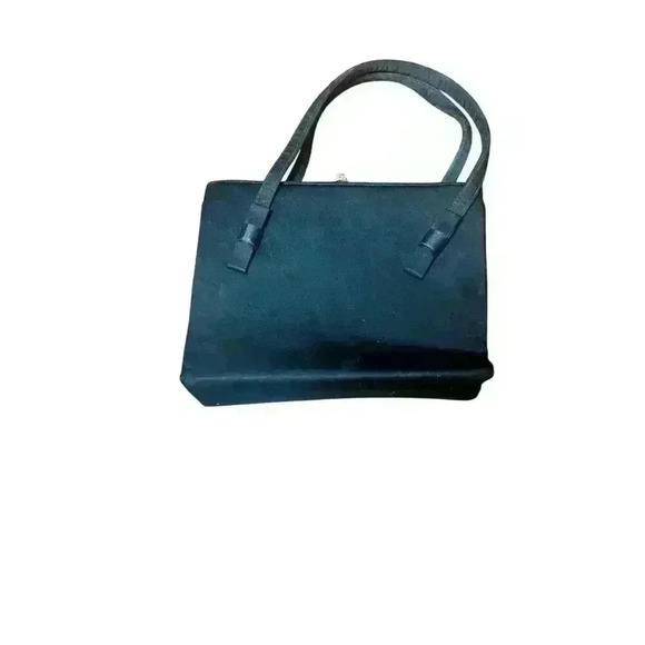 Vintage After five handbag black top clasp with cute bow details - Picture 9 of 9